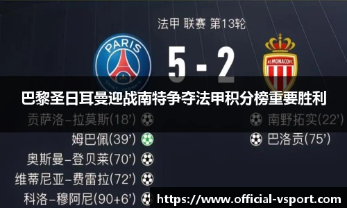 巴黎圣日耳曼迎战南特争夺法甲积分榜重要胜利